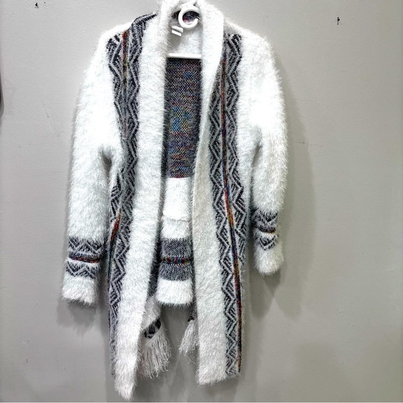 northern angel Sweaters - Northern Angel Rainbow Tribal Fuzzy Cardigan Sweater Aztec Women’s Size Medium